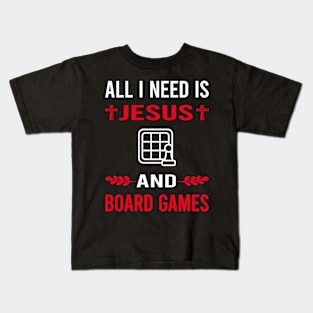 I Need Jesus And Board Games Kids T-Shirt